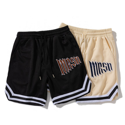 Summer Fashion Sports Shorts Outer Wear High Street Hip Hop Letter Embroidered Wide Leg Sports Pants American Shorts Wholesale