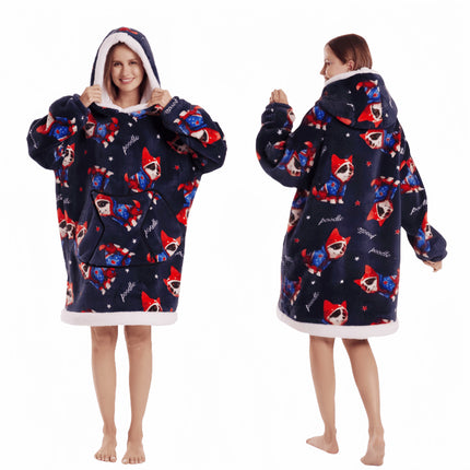 Temutk New Fruit-Themed Adult Sleepwear Autumn and Winter Thermal Wear Unisex Hooded Loungewear Couple Pajamas