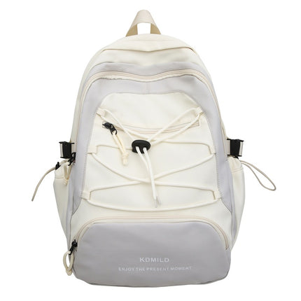 Mountain-Style Outdoor Hiking Backpack for Women, Large Capacity, Unique Design, Lightweight, High-End Gray School Bag for High School Girls