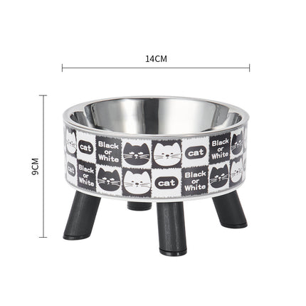 Pet stainless steel bowl non-slip large capacity dog bowl cat goblet bowl neck protection pet bowl anti-knock cat bowl new