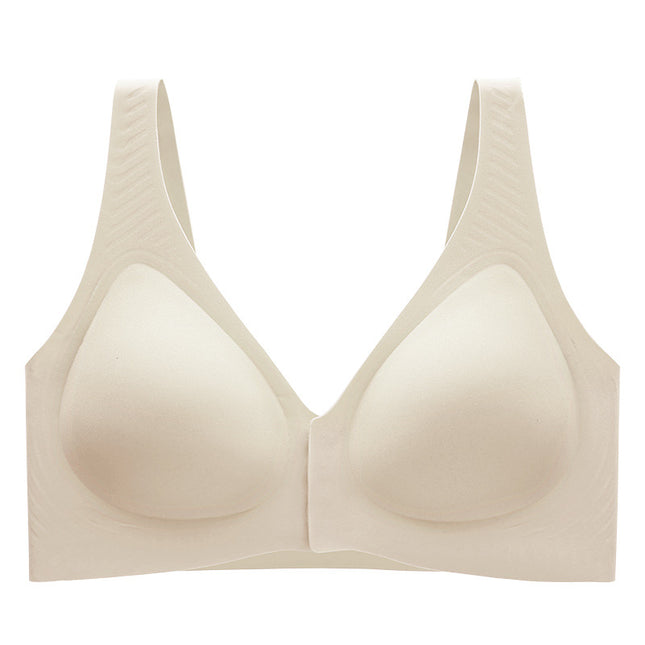 plus size Front Buckle Underwear Women's Big Chest Push-up Bra Summer Thin Non-rims Sports Traceless Beauty Vest-style Bra