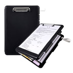 Premium black clipboard with hand strap and pen holder