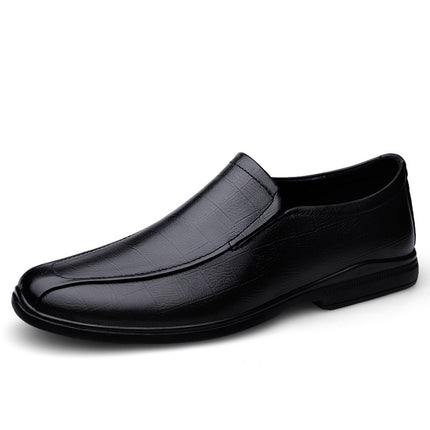 2024 First-Layer Cowhide Men's Casual Leather Shoes, Middle-Aged Style, Soft Sole, Breathable and Comfortable Dad Shoes, Trendy Office Leather Shoes
