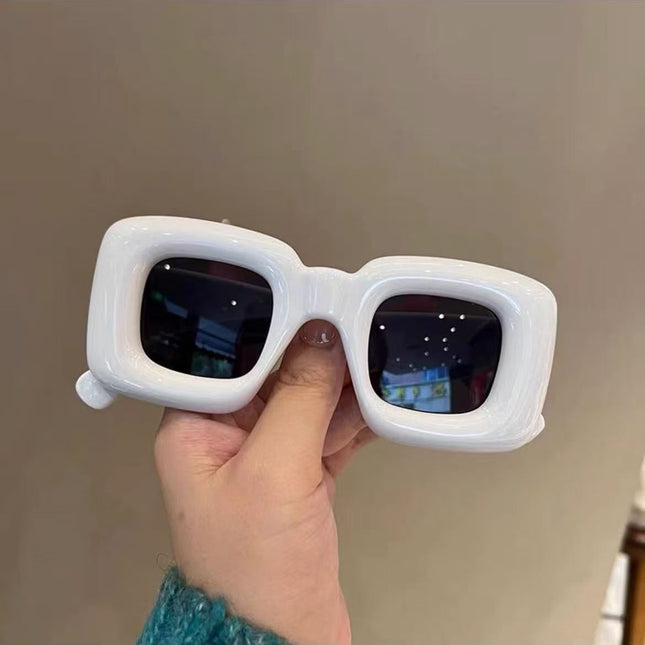 Funny and Interesting Inflatable Cute Square Heart Sunglasses for Women Ins Popular Trendy Street Style Sunglasses