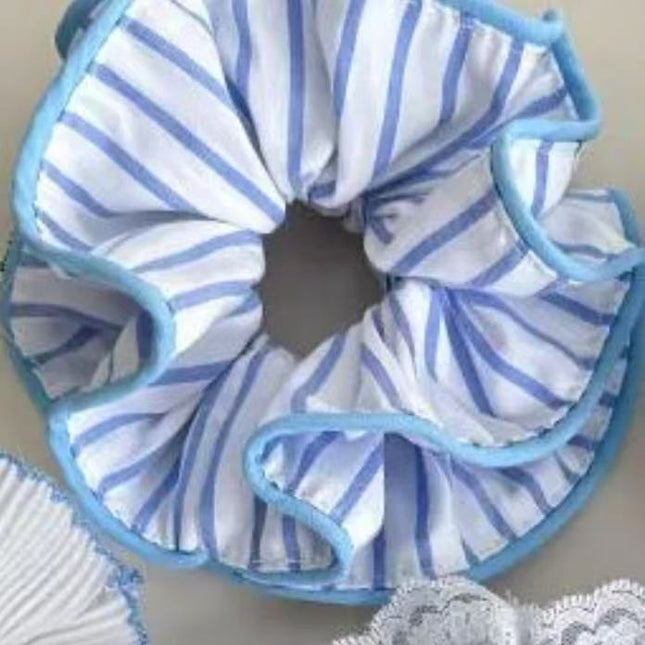 California Sunshine Hair Rings ~ Satin High-grade Feeling Intestines Hair Rope Women's French Style Hair Tie Headwear South Korea Double-layer Hair Rope
