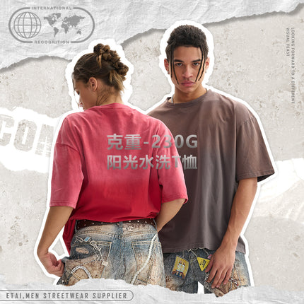 ETAI Men's Wear | Cross-border Tide Brand high quality Pure Cotton Short-sleeved Men's T-shirt Gradient Street Style Spray Horse Men's Short-sleeved