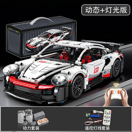 Compatible with Lego Black Gold V12 Cyberpunk Rambo Remote Control Building Blocks Sports Car Racing Children's Toys Cross-Border Wholesale