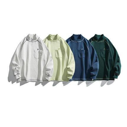 UNDREST 2024 autumn new high collar bright line cup pocket sweater URWY35