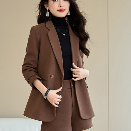 khaki Suit suit Women's Spring and Autumn 2024 New High-end Temperament Jewelry Store Work Clothes Suit Business Wear