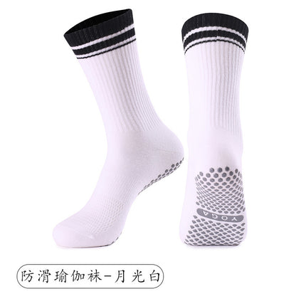 Double Socks Mouth Design Interior Mid-tube Floor Socks Women's Non-slip Spot Glue Socks Sweat Absorbing Breathable Pilates Yoga Socks