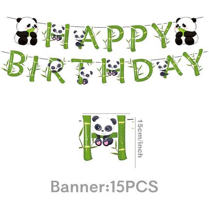 Cute Panda Theme Birthday Party Supplies Tableware Paper Plates Paper Towels Tablecloth Decoration Flag Tablecloth Hanging Swivel Plug-In Row