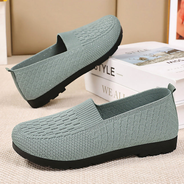Mom's Shoes, New Summer Style, Mugwort Casual Breathable Women's Shoes, Middle-Aged and Elderly Beijing Cloth Shoes, Soft-Soled Shoes That Don'T Tire Your Feet