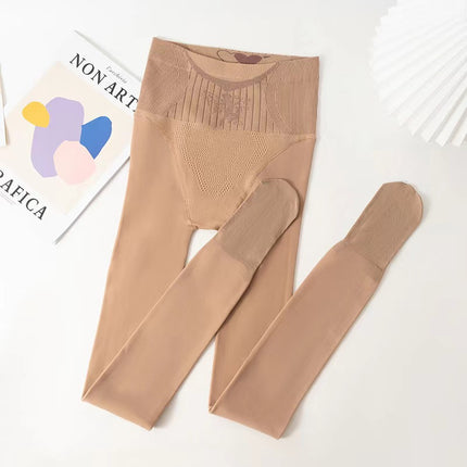 Light leg artifact leggings flower fairy water light socks high waist tummy pantyhose autumn and winter fleece-lined outside wear naked feeling natural