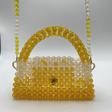 Handmade finished summer gradient color portable beaded woven women's bag diagonal horizontal fashion travel mobile phone bag wholesale