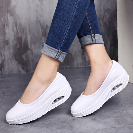 2022 New Mama Shoes Shallow Top Casual Shoes Large Size Heightened Air Cushion Nurse Shoes Fashion Women's Shoes