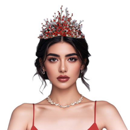 Yixing European and American Cross-Border Hair Accessories Comb Wholesale Luxury High-End Crown Hair Accessories Heavy Handmade Forest Hair Crown A326