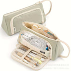 Twill triangle pencil case [green]