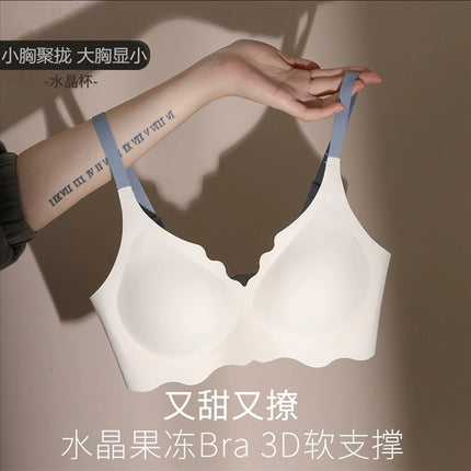 Crystal Jelly Bra Gather Sexy Seamless No Steel Ring Internet Celebrity Shake Tone Little Red Book Fast Hand Underwear Factory Direct Supply