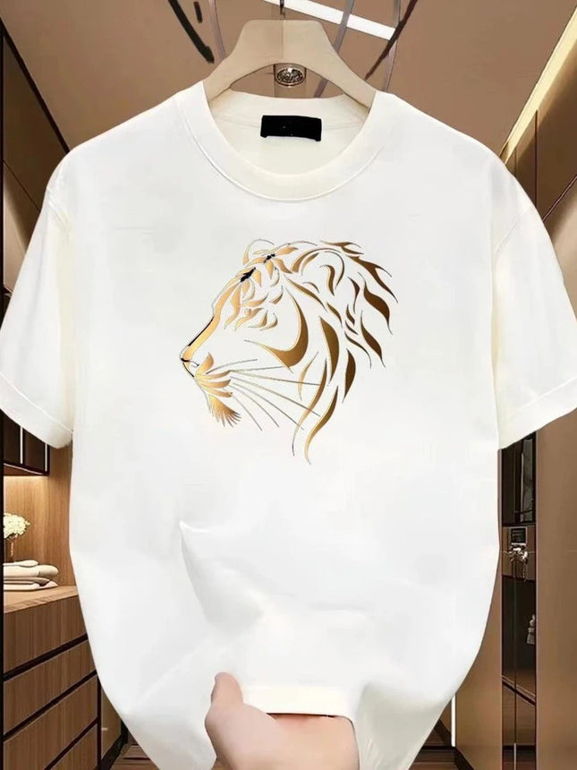 Heavyweight 100% Pure Cotton Oversized Letter Short-Sleeve T-Shirt for Men, Summer 2026 New Style Couple Outfit Top