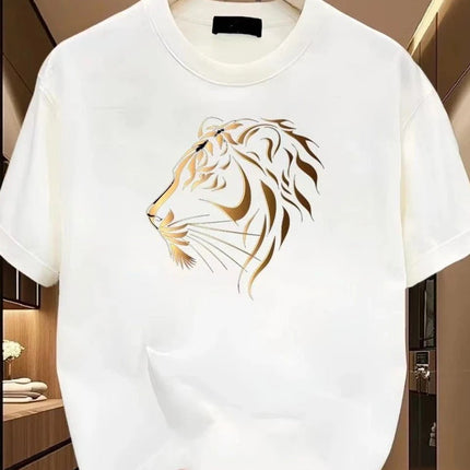 Heavyweight 100% Pure Cotton Oversized Letter Short-Sleeve T-Shirt for Men, Summer 2026 New Style Couple Outfit Top