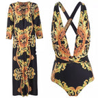 One-piece + blouse / S