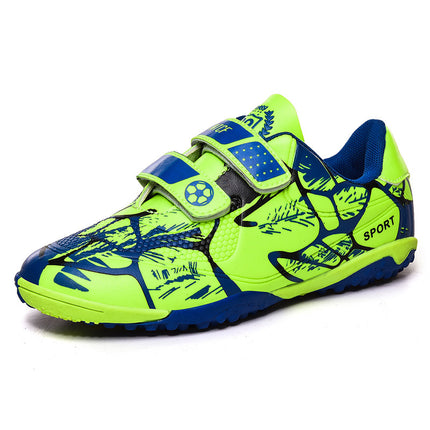 Children's Football Shoes Primary School Children's Flat Bottom Competition Training Shoes Boys and Girls Low-top Long Broken Nail Sneakers for Foreign Trade