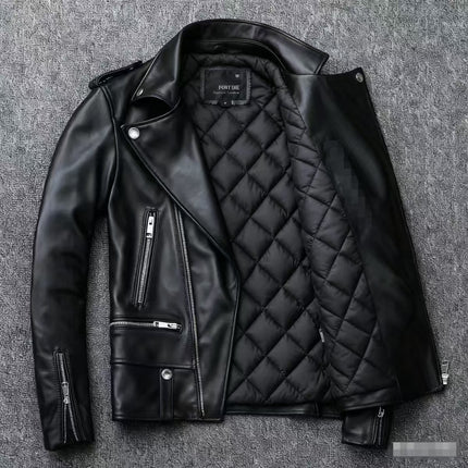 Foreign Trade Men's Clothing Wholesale Men's Motorcycle Leather Jacket 2025 Spring, Autumn and Winter New Leather Jacket Korean Style Slim Men's Leather Jacket