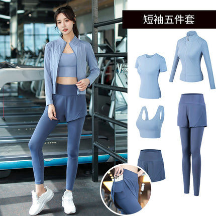 Yoga Clothing Suit for Women 2025 New Flesh-Covering Running Suit for Women Morning Running Sports Fitness Quick-Drying Clothing Wholesale