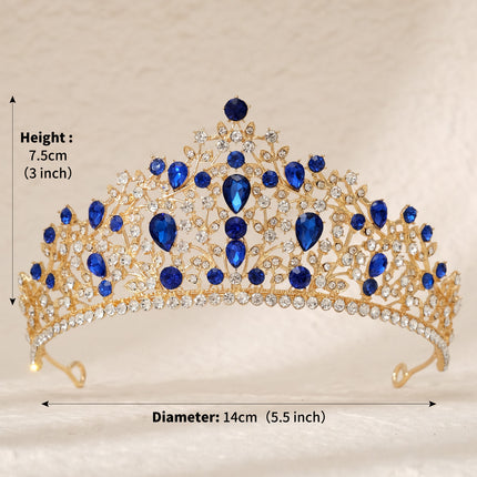 European and American All-match Bride Wedding Hair Accessories Light Luxury Full Diamond Birthday Party Crown Baroque Vintage Rhinestone Crown