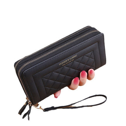 Cross-border Generation Wallet Women's New Long Style Women's Hand-held Casual Mobile Phone Bag Double Zipper Wallet Large Capacity Card Holder
