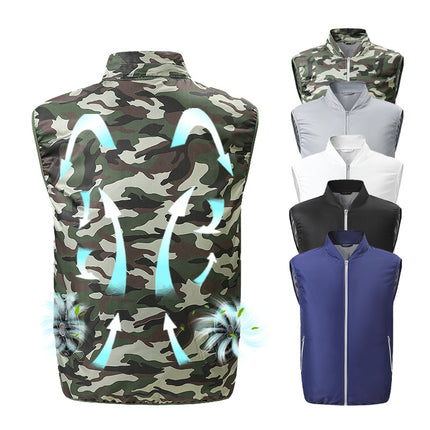 Cross-Border Rapid Cooling Sleeveless Fan Vest Outdoor High Temperature Work Summer Air-Conditioned Clothing