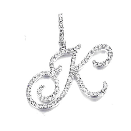 Foreign trade popular products full diamond hip hop jewelry grass letter pendant melon seed buckle Cuban chain accessories Amazon exclusive