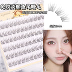 [6 rows glue-free] light-colored fishtail / Golden feather tweezers