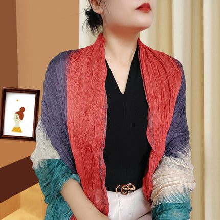 Spring and Summer Cotton Linen Pressed Pleated Leopard Scarf Women Autumn and Winter New Stylish Fashion Beach Scarf Shawl