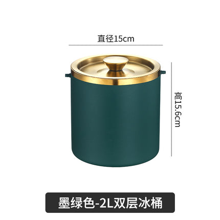 Amazon Stainless Steel Double-Layer Ice Bucket Bar Champagne Red Wine Beer Commercial Ice Bucket Stainless Steel Bucket