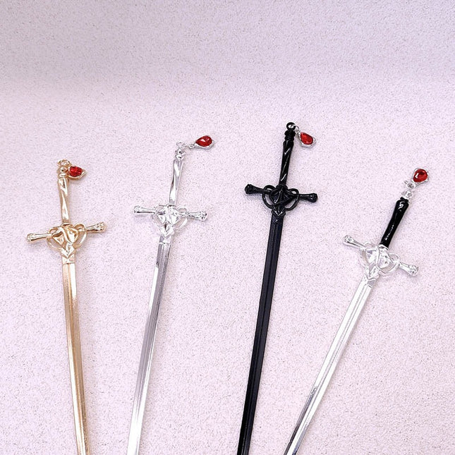 Sword water drop hairpin advanced sense new Chinese style hairpin antique Chinese clothing hair accessories hair pin