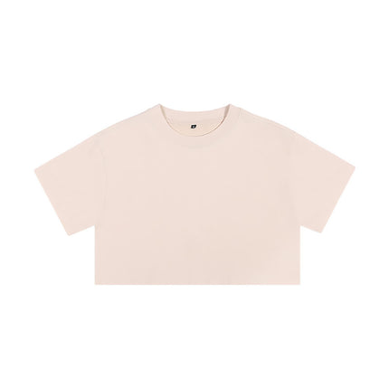 European Size Ins Pure Cotton Sexy Crop Top Loose Women's Short Sleeve T-Shirt with Logo Printed Same Day Shipping Crop Top