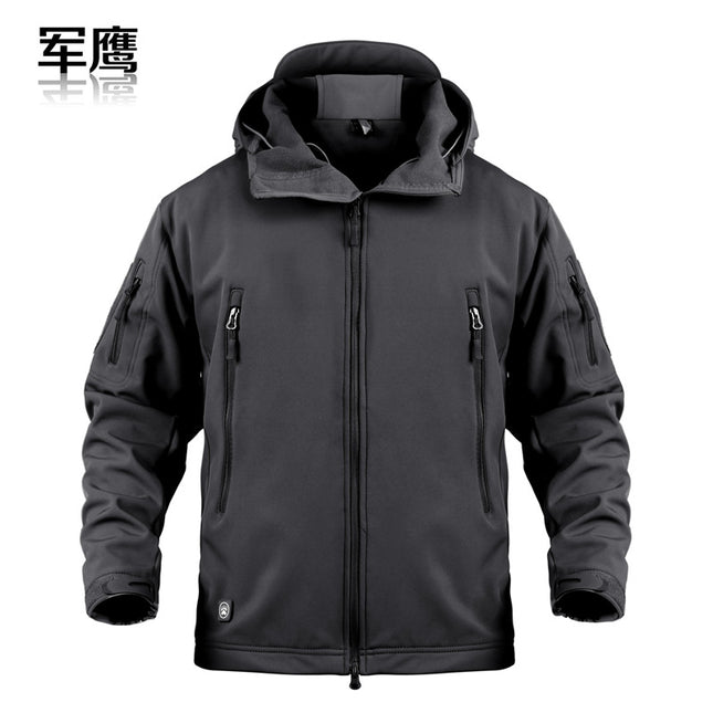2026 Cross-Border Military Eagle Shark Skin Soft Shell Tactical Camouflage Jacket Men's Warm Breathable Wear-Resistant Military Fan Waterproof Jacket