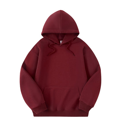 Cross-Border Spot Wholesale Hooded Sweatshirt Solid Color Unisex Loose Drop Shoulder One-Piece Drop Shipping Plus Size Jacket Long Sleeve Inner Layer
