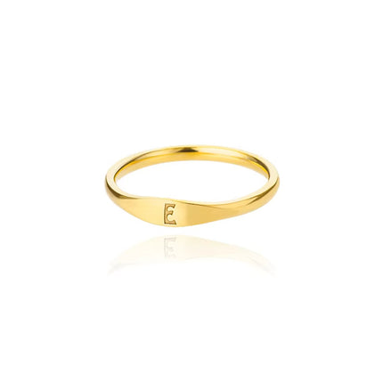 Cross-border 26 English Letter Ring Stainless Steel high quality Niche Design Light Luxury Opening Female Ring Food Ring