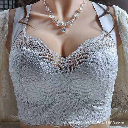 European and American Wire-Free Intimates Large Size Sexy Lace Sports Sleep Vest Bra Fat mm Thin Push-Up Bra