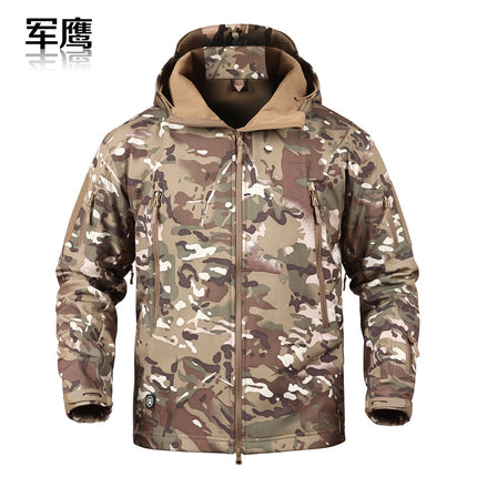 2026 Cross-Border Military Eagle Shark Skin Soft Shell Tactical Camouflage Jacket Men's Warm Breathable Wear-Resistant Military Fan Waterproof Jacket
