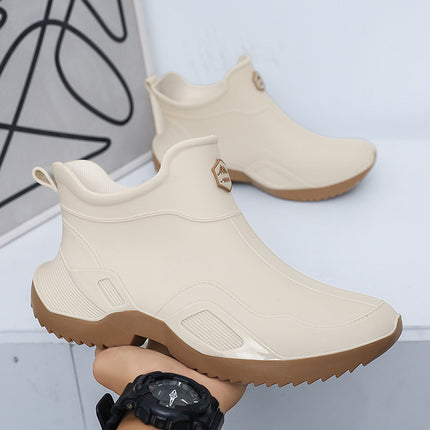 Short-Tube Rain Boots for Men, Non-Slip and Wear-Resistant, Suitable for Fishing and Water Activities, 2026 Men's Waterproof Kitchen Rain Boots, Beach Shoes