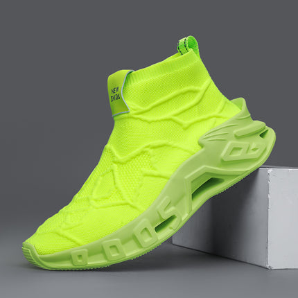 2025 Large Size 46 New Sports Shoes High-Top Fly Woven Mesh Blade Sports Casual Shoes Cross-Border Blade Socks Shoes