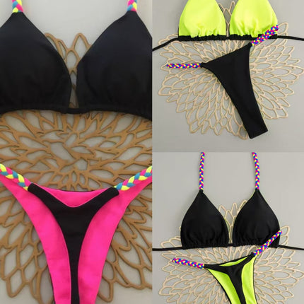 2025 New Bikini Three-Point Tight Split Women's Swimsuit Bikini Swimsuit Push-Up Leopard Print Sexy Style