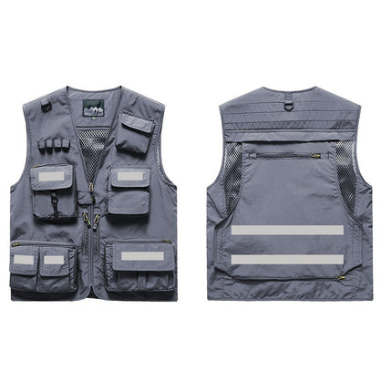 Vest Custom Printing LOGO Outdoor Mountaineering Camping Function Luya Multifunctional Summer Tooling Photography Vest