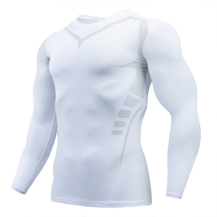 2025 new in stock quick-drying breathable outdoor running sports compression tight fitness training printed long sleeve top