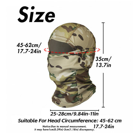 Camouflage Hood, Outdoor Cycling Mask, Breathable, Quick-Drying Neck Scarf, Sun Protection, Face Covering, Windproof Helmet Liner, Cross-Border