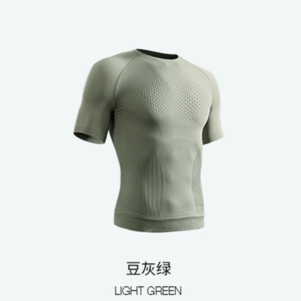 Summer Professional Fitness Wear Seamless Short-Sleeved Sports Men's Running Training Compression Tight-Fitting Outdoor Tops Quick-Drying T-Shirts
