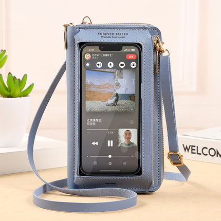 2025 Touch Screen Mobile Phone Bag Women's Cross-Body Bag Anti-Theft Multi-Functional Transparent Fashion Small Bag Wallet Mobile Phone Bag Anti-Fall